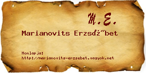 Marianovits Erzsébet névjegykártya